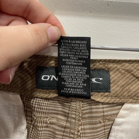 O’neill Paramount Plaid Check Shorts Tan Size 34 - Picture 4 of 10